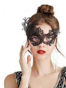 女士花邊口罩-化妝派對舞會，攝影，威尼斯面具，節慶慶祝和角色扮演服裝的化妝舞會面具-最佳禮物選擇 - 黑色 - 查看 4