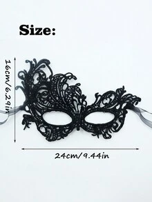 女士花邊口罩-化妝派對舞會，攝影，威尼斯面具，節慶慶祝和角色扮演服裝的化妝舞會面具-最佳禮物選擇 - 黑色 - 查看 3