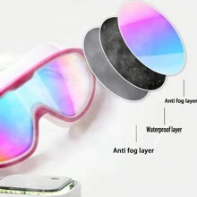 3 件套（游泳镜 + 鼻夹 + 耳塞）儿童 6-12 岁游泳镜，防水防雾高清宽框潜水镜，适合男孩和女孩 - 藏蓝色 - 查看 4