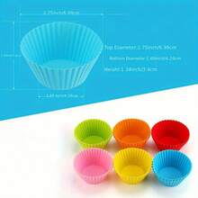 10 Pack Silicone Cupcake Baking Cups, Reusable & Non-Stick Muffin Cupcake Liners Holders Set For Party, Easy Clean Pastry Muffin Molds - Multicolor - View 7