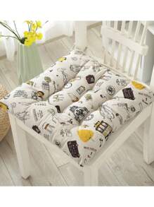 1pc Super Soft Thickened Cushion Linen Breathable Seat Cushion For Office Chair, Classroom, Student Desk All Year Round Use - Red - View 12