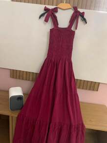 Women Dresses - Màu Đỏ Sâu - Xem 4