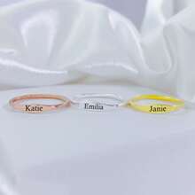Custom Delicate Name Ring,Custom Stacking Rings,Skinny Custom Ring,Bridesmaids Gift,Baby Name Mom Gift - Gold - View 4