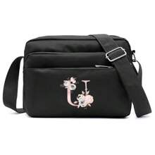 Bolso De Hombro Para Mujer Con Patrón De Letras, Elegante Y Conveniente Para Actividades Al Aire Libre Bolso De Teléfono Bolso Mensajero Bolsa De Varias Capas Monedero Para Mujer Útiles Escolares Para La Habitación De Residencia Universitaria Bolsa Vintage Estilo Bandolera Correa Geométrica Bolso Cruzado En El Pecho Para Mujeres Regalo