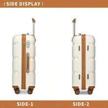 Lightweight Hard Shell Suitcase 20/24/28 Inch Or 3 Piece Set With Spinner Wheels TSA Lock Cabin Carry On Check In Travel Trolley For Holiday - Beige - View 4