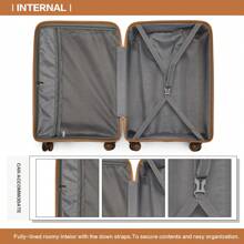 Lightweight Hard Shell Suitcase 20/24/28 Inch Or 3 Piece Set With Spinner Wheels TSA Lock Cabin Carry On Check In Travel Trolley For Holiday - Beige - View 10