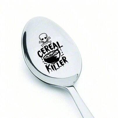 1/2/5pcs Cereal Killer Spoon -Unique Birthday Gift - Boyfriend - Teenager - Husband - Cereal Stainless Steel Spoon Funny Cereal And Coffee Birthday Gift, Kitchen, Christmas Gift