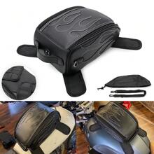 通用機車油箱磁性油袋，摩托車坐騎存儲袋，適用於車型Chopper Cafe Racer Old School Bobber Touring Dirt Bike - 黑色 - 查看 1
