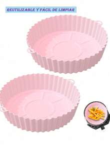 4PCS Air Fryer Silicone Liners, 8.5''Square Air Fryer Silicone Basket,Heat Resistant Easy Cleaning Air Fryers Oven Accessories, Reusable Air Fryer Silicone Bowl Fits 4 To 7QT - 彩色 - 查看 5