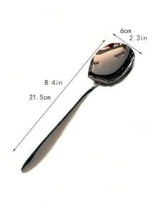 1/3/5pcs Stainless Steel Divided Serving Spoon - Silver - View 2