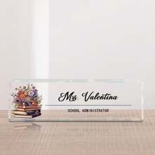 Placas de nombres acrílicas para escritorios, placas de nombre grabadas rectangulares, placa de nombre para escritorio personalizada, regalos de agradecimiento para maestros, regalos de letrero de nombre personalizados para mujeres, regalos de placa de nombre personalizados para hombres, placa decorativa personalizada, decoración de oficina, ornamentas de escritorio de acrílico - Multicolor - Ver 12