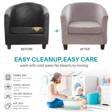 2Pcs/Set Stretch Tub Chair Covers Club Velvet Armchair Slipcovers For Dining Home Living Room Club Bar Chair Slipcovers - Light Grey - View 2