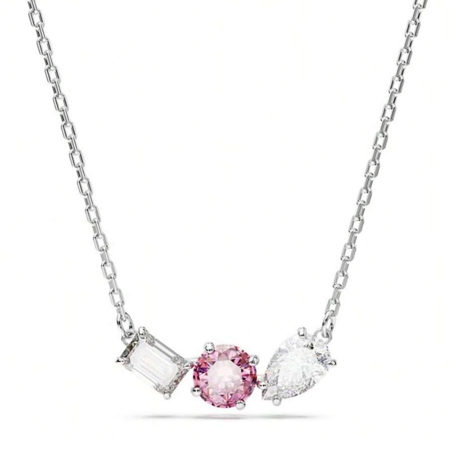 Swarovski Mesmera Pendant Mixed Cuts, Pink, Rhodium Plated