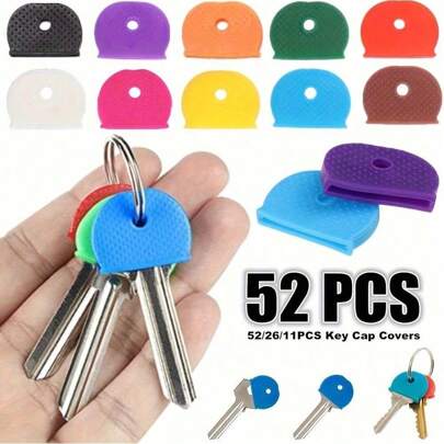 10pcs/20pcs Silicone Key Cover Set - Organize And Recognize Keys With Colorful PVC Caps | Various Sizes, Easy To Wear, Random Color,Bag,Organizer,Storage