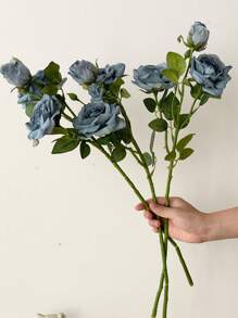 1/3 Pcs Artificial Rose Flowers Vintage Style Roses Decorated With Fake Flowers 2 Flowers And 1 Bud, Valentine Day, Gift