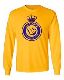 Al Nassr Soccer #7 C.Ronaldo Jersey Style Unisex Long Sleeve T-Shirt - Vàng - Xem 1