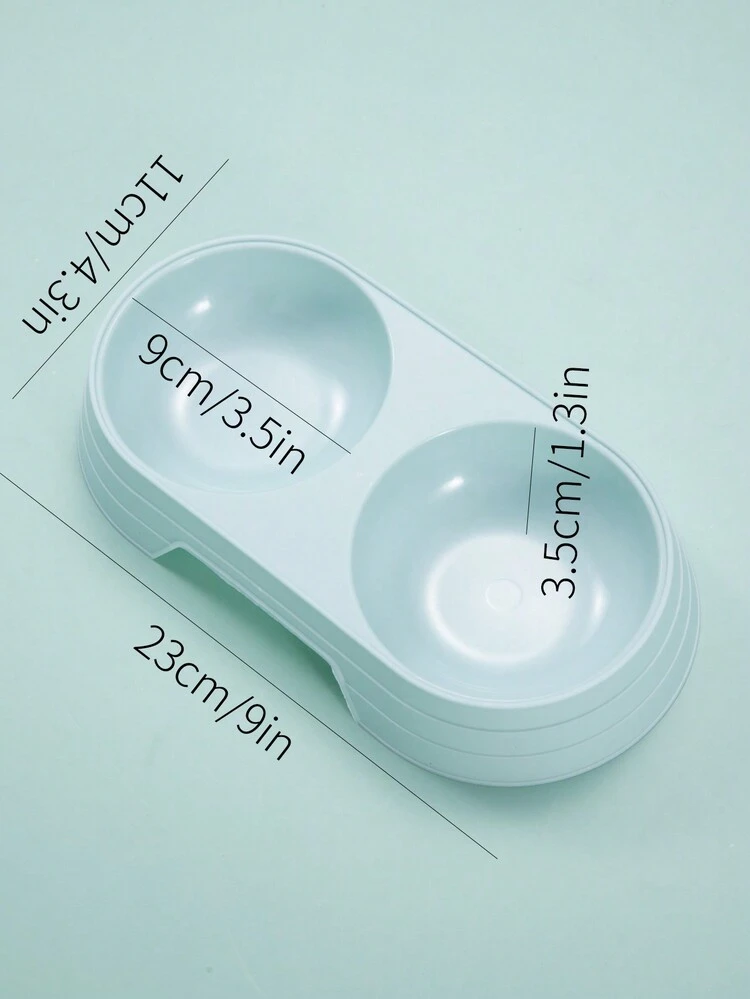 1pc Pet Bowl With Double Bowls For Cat Food And Water, Anti-Spill And Anti-Overturn, Suitable For Cats And Dogs - Multicolor - View 11