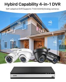 ZOSI 16CH H.265+ CCTV Recorder For Security Camera, 4-In-1 Hybrid DVR Surveillance System(Analog/AHD/TVI/CVI) With 4TB Hard Drive, Motion Alerts, Remote Control - UK Plug(220-240V) - View 3