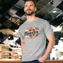 Playera de Moda Para Hombre 1 Pza Estampado Balones Maestro | Día del Maestro - Gris - Ver 1