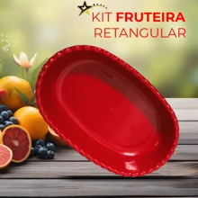 KIT 4 SALADEIRAS RETANGULAR FRUTEIRA CORES SORTIDAS - Multicolorido - Visão 2