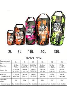 Bolsa impermeable para exteriores, bolsa impermeable para nadar, bolsa seca impermeable de PVC, bolsa impermeable a prueba de arañazos y resistente al desgaste para rafting, senderismo, camping, navegación, deriva, pesca, bolsas secas impermeables que se mantienen secas y protegidas - Multicolor - Ver 7