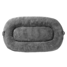 Dog Bed, Giant Dog Bed For Human, 71"X 43.3"X 10" Washable Human Size Bed, Plush Dog Bed For People Adults, Large Dog Bed - Màu xám đen - Xem 1