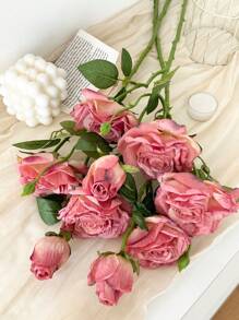 1/3 Pcs Artificial Rose Flowers Vintage Style Roses Decorated With Fake Flowers 2 Flowers And 1 Bud, Valentine Day, Gift