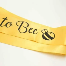 2 pièces/Ensemble écharpe dorée "Maman à Bee" et badge en fer-blanc "Papa à Bee" Kit combo pour la fête de douche de couple. Faveurs et décorations de fête pour future maman