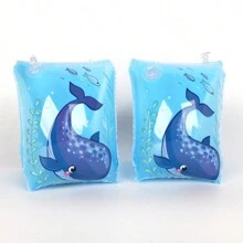 2pcs Blue Whale Pattern Swim Arm Bands Inflatable Swimming Arm Float Rings Floater Sleeves Roll Up Arm Floater For Kids Children And Adults Swimming Pool Supplies Inflatable Float Sleeve Swimming Arm Ring Arm Float Swimming Inflatable Arm Ring Portable Float Sleeve Swimming Training Accessories Thickened Inflatable Float Sleeve Adult Double Airbag - Blue - View 2