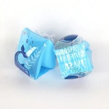 2pcs Blue Whale Pattern Swim Arm Bands Inflatable Swimming Arm Float Rings Floater Sleeves Roll Up Arm Floater For Kids Children And Adults Swimming Pool Supplies Inflatable Float Sleeve Swimming Arm Ring Arm Float Swimming Inflatable Arm Ring Portable Float Sleeve Swimming Training Accessories Thickened Inflatable Float Sleeve Adult Double Airbag - Blue - View 4