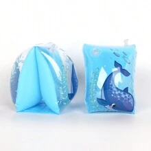 2pcs Blue Whale Pattern Swim Arm Bands Inflatable Swimming Arm Float Rings Floater Sleeves Roll Up Arm Floater For Kids Children And Adults Swimming Pool Supplies Inflatable Float Sleeve Swimming Arm Ring Arm Float Swimming Inflatable Arm Ring Portable Float Sleeve Swimming Training Accessories Thickened Inflatable Float Sleeve Adult Double Airbag - Blue - View 7