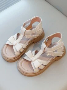 1 双韩版女童凉鞋，新款时尚软底公主鞋，防滑平底拖鞋，适合夏季女童 - 白色 - 查看 2