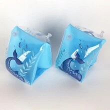 2pcs Blue Whale Pattern Swim Arm Bands Inflatable Swimming Arm Float Rings Floater Sleeves Roll Up Arm Floater For Kids Children And Adults Swimming Pool Supplies Inflatable Float Sleeve Swimming Arm Ring Arm Float Swimming Inflatable Arm Ring Portable Float Sleeve Swimming Training Accessories Thickened Inflatable Float Sleeve Adult Double Airbag - Blue - View 3