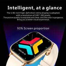 1 件多功能智能手表，配有大触摸屏显示屏、硅胶表带、多种运动模式、相机控制、社交应用通知，适合女性，非常适合送礼、日常使用和运动 - 金色 - 查看 2