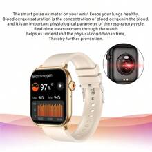 1 件多功能智能手表，配有大触摸屏显示屏、硅胶表带、多种运动模式、相机控制、社交应用通知，适合女性，非常适合送礼、日常使用和运动 - 金色 - 查看 7