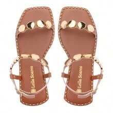 Women Flat Sandals - Caramel - View 3