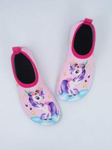 1 paio di scarpe acquatiche estive per bambini, scarpe da yoga per attività all'aperto, scarpe da spiaggia antiscivolo e traspiranti con motivi a cartoni animati