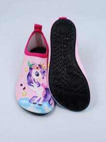 1 paio di scarpe acquatiche estive per bambini, scarpe da yoga per attività all'aperto, scarpe da spiaggia antiscivolo e traspiranti con motivi a cartoni animati