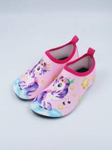 1 paio di scarpe acquatiche estive per bambini, scarpe da yoga per attività all'aperto, scarpe da spiaggia antiscivolo e traspiranti con motivi a cartoni animati