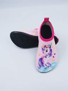 1 paio di scarpe acquatiche estive per bambini, scarpe da yoga per attività all'aperto, scarpe da spiaggia antiscivolo e traspiranti con motivi a cartoni animati