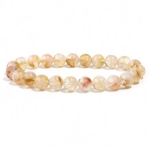 1pc Men's Beaded Bracelet 8mm Rhodonite Agate Healing Crystal Gem Bracelet Mala Yoga Meditation Jewelry Gifts For Women Men-Calm,Confidence,Protection,Success