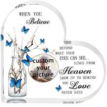 Quà tặng cảm thông cho sự mất mát của người thân yêu, 1 tấm hình trái tim acrylic cá nhân hóa cho bàn làm việc, Quà tặng mẹ mất tích trên thiên đường, Quà tặng trong ký ức yêu thương cho bố, Quà tặng tấm tưởng niệm cho gia đình, Quà tặng đau buồn khi mất chồng, Quà tặng ký hiệu hình ảnh cá nhân cho phụ nữ, Quà tặng tấm ảnh tùy chỉnh cho người đàn ông, quà tặng tưởng nhớ người thân yêu, tấm ảnh để bàn được cá nhân hóa - YKL543-BTZ - Xem 1