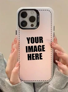 Una funda de teléfono personalizada de gradiente láser PC+Silicone compatible con iPhone 15, iPhone 15 Plus, iPhone 15 Pro Max