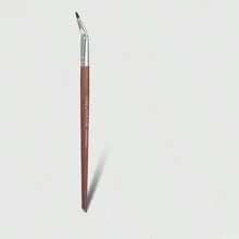 1pc Flat Headed Bent Eyeliner Brush For Inner & Outer Corner, Tear Duct, Waterline & Detailed Eye Makeup - Redwood - View 1