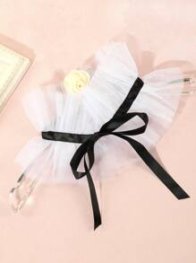 1 chiếc Áo choàng cổ lưới bồng bềnh thời trang dành cho nữ có thể tháo rời, đa năng, có thể điều chỉnh, thích hợp để mặc dự tiệc - A - Xem 5