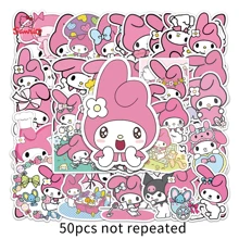 50pcs, Authentic, Cartoon Animation, , Creative Sticker Decoration DIY Hand Ledger Suitcase Mobile Phone Stationery Computer Sticker - Silver - View 1