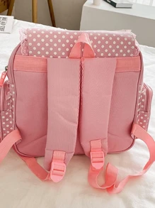 1pc Cute Embroidered Fruit Strawberry Lace Backpack, Student School Bag, Portable Travel BackpackSchool Bag,School Bookbag,Backpack For School,Large Capacity,Classic Casual,Lightweight, Suitable For Teen Girls Women College StudentsMiddle School, High School,Outdoors, Travel, Outings,Holiday,Elementary School, & Cute Strawberry Purse, Strawberry - Pink - View 5
