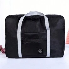 可打包轻便旅行包，大容量行李袋，适用于运动和旅行，假日手提包，行李袋，周末包，过夜包，返校旅行健身包，露营巡航必需品，徒步旅行返校夏季手提箱行李袋，行李袋，大学包，行李袋，周末包，医院包，粉色冬季包，学校配件，学校用品 - 黑色 - 查看 3