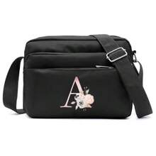 Bolso De Hombro Para Mujer Con Patrón De Letras, Elegante Y Conveniente Para Actividades Al Aire Libre Bolso De Teléfono Bolso Mensajero Bolsa De Varias Capas Monedero Para Mujer Útiles Escolares Para La Habitación De Residencia Universitaria Bolsa Vintage Estilo Bandolera Correa Geométrica Bolso Cruzado En El Pecho Para Mujeres Regalo