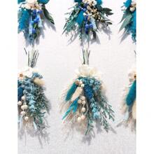 Set de 6 mini ramos de flores secas, ideal para bodas bohemias, decoración de centros de mesa, pequeñas flores y espigas secas para manualidades, caja de regalo para damas de honor, decoración de jarrones, decoración de otoño